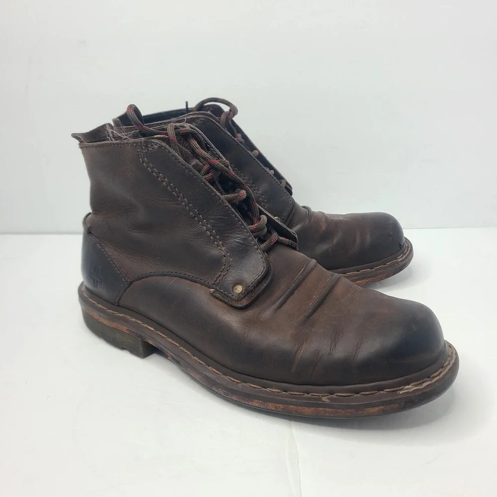 Dr. Martens 11539 Brown Leather Combat Boots Y2K Grunge Workwear US 11 00s